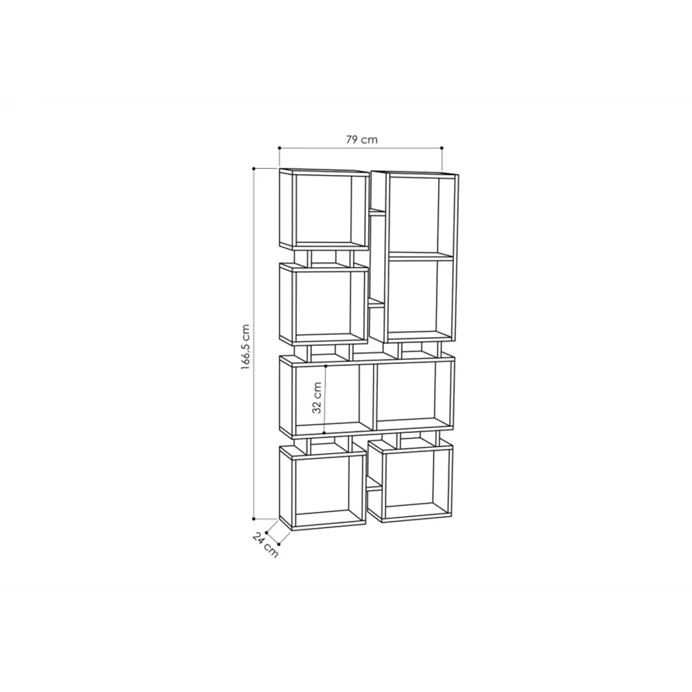 Стеллаж деревянный Leve home 79x167x24 см нагрузка до 5 кг мдф с покрытием цвет дуб