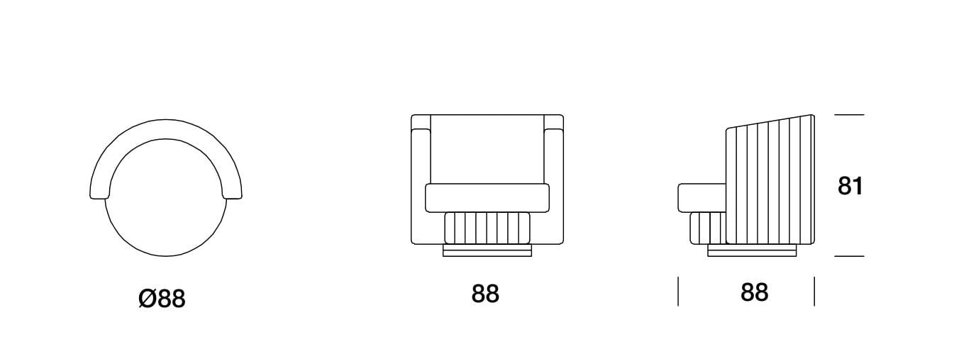 Ткань поворотный стул с подлокотниками Former In Italia VICKY ARCH-00023425 - Вид №4