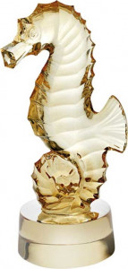 10563542 Lalique Морской конёк золотой Хрусталь
