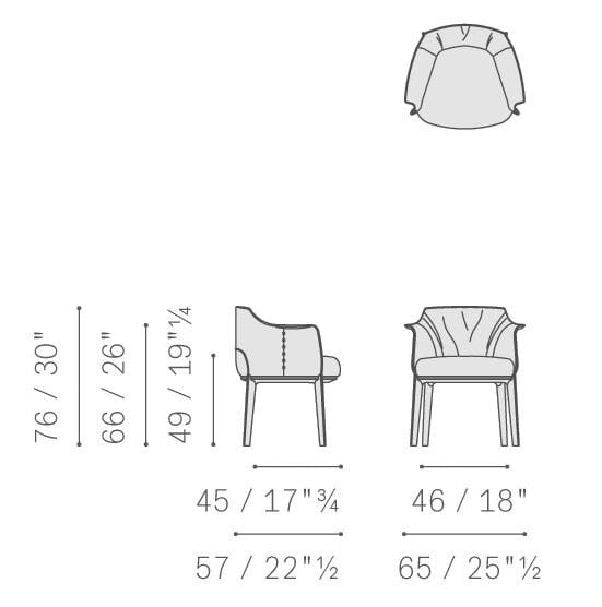 Кожаное кресло с подлокотниками Poltrona Frau коллекция-столы и стулья ARCH-00146343 - Вид №16