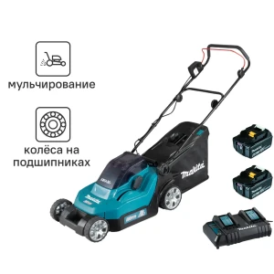 Газонокосилка аккумуляторная Makita DLM382 36 В 38 см 2x4 Ач АКБ и ЗУ входит в комплект