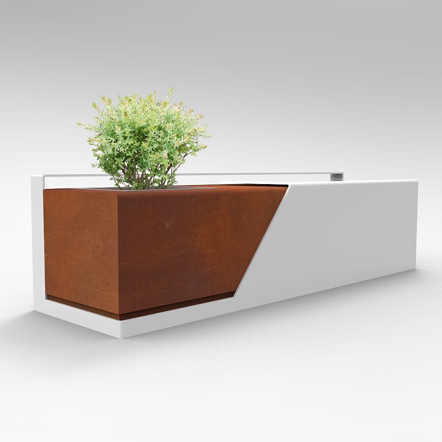 Стальная скамейка без спинки со встроенной плантатором CITYSì BLANKET ARCH-00059069