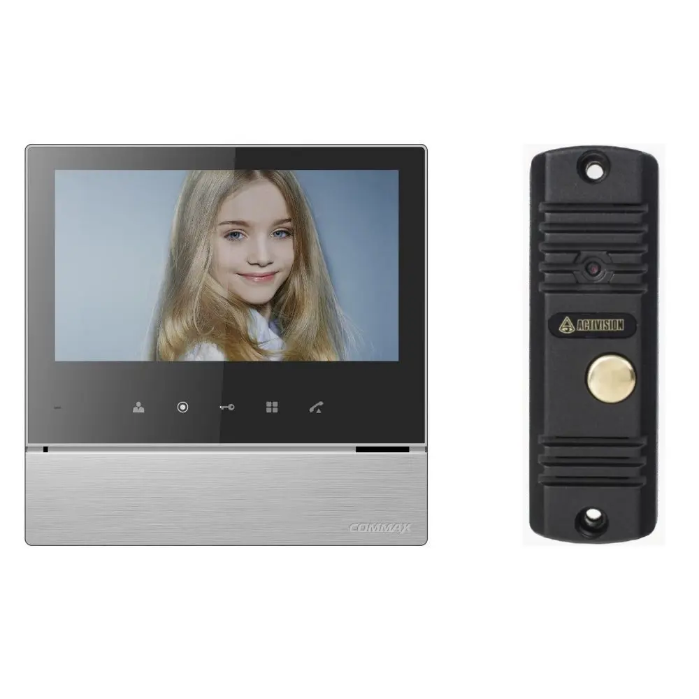 91153879 Комплект видеодомофона Commax CDV-70H2/AVC 305 7" цвет белый Black Smog /черный STLM-0502351