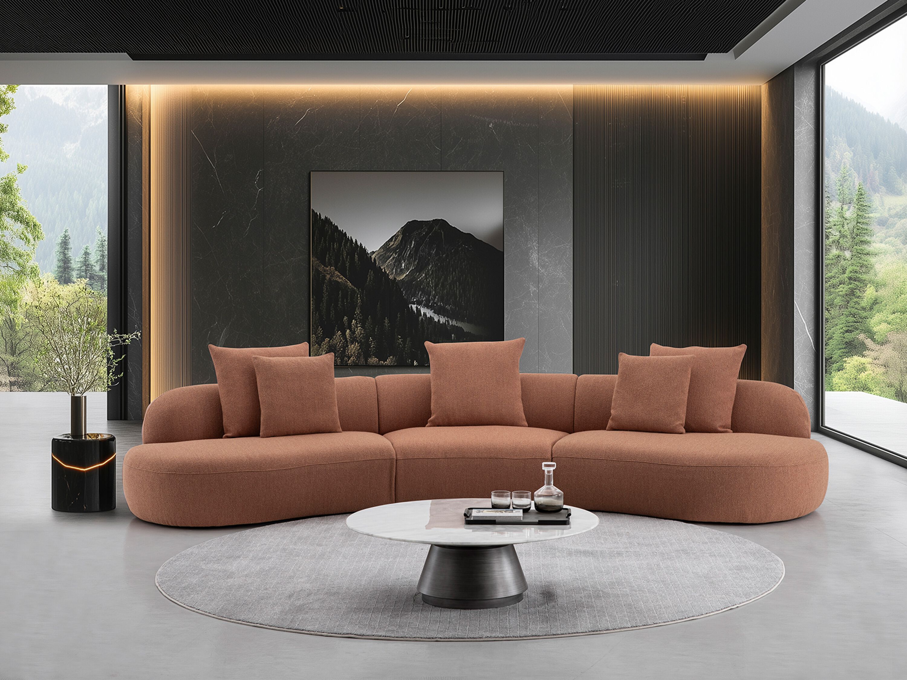 Модульный изогнутый диван из ткани CAMPO DE' FIORI CHILI ARCH-00079544 - Вид №15