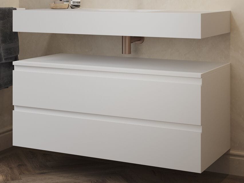 Подвесной шкаф для ванной комнаты из массива дерева с ящиками RILUXA Gaia ARCH-00120001