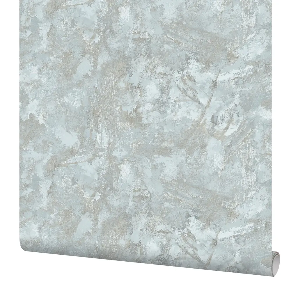 Флизелиновые обои Erismann Bergamo голубые с эффектом штукатурки 89420876 STLM-1565417