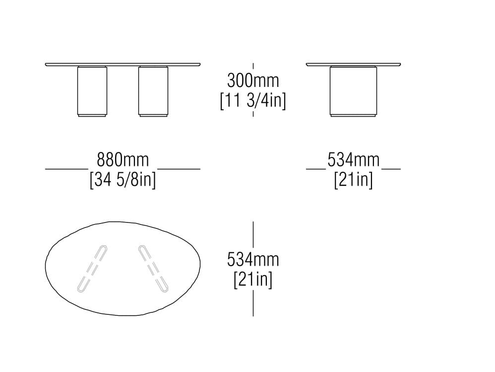 Низкий овальный журнальный столик из литого стекла MisuraEmme STOWE ARCH-00120847 - Вид №3
