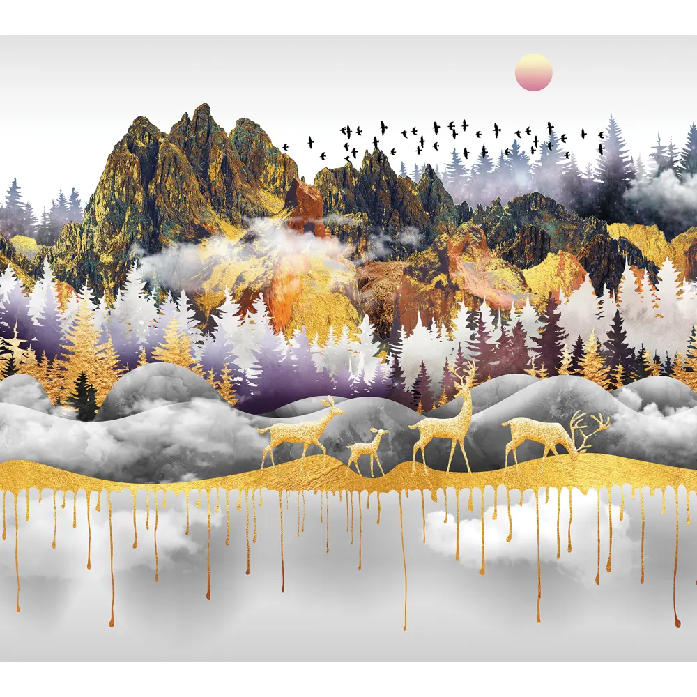 Фотообои Золотое копытце флизелиновые, 300x270 см, L13-262 FBRUSH 3D FLIZART STLM-2017030