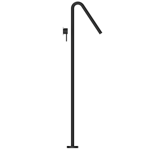 D411-N Однорычажный смеситель на колонне для ванны черного матового цвета duten