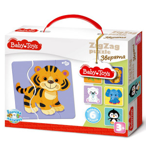 TD02501 BABY Пазлы макси ЗИГЗАГ "Зверята", (18 эл.) Baby Toys