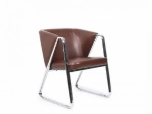Arrediorg.it® Кресло из экокожи с подлокотниками  H123 brown