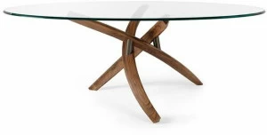 Reflex Овальный обеденный стол из дерева и стекла Fili d'erba