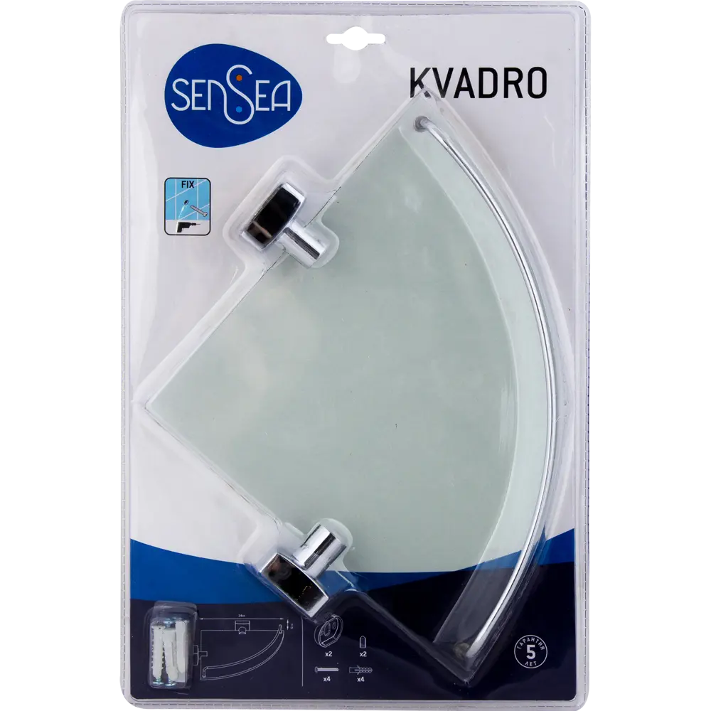 Полка для ванной комнаты Sensea «Kvadro» цвет хром STLM-2145809 - Вид №4