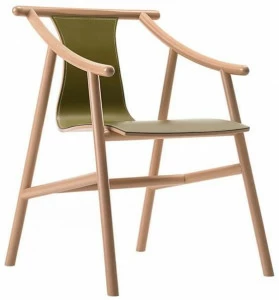 Wiener GTV Design Кожаное кресло с подлокотниками Magistretti