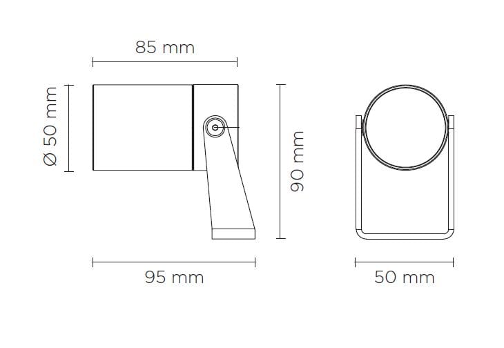 Нержавеющая сталь регулируемый светодиодный наружный прожектор PUK NANOSPOT STEEL ARCH-00126728 - Вид №6