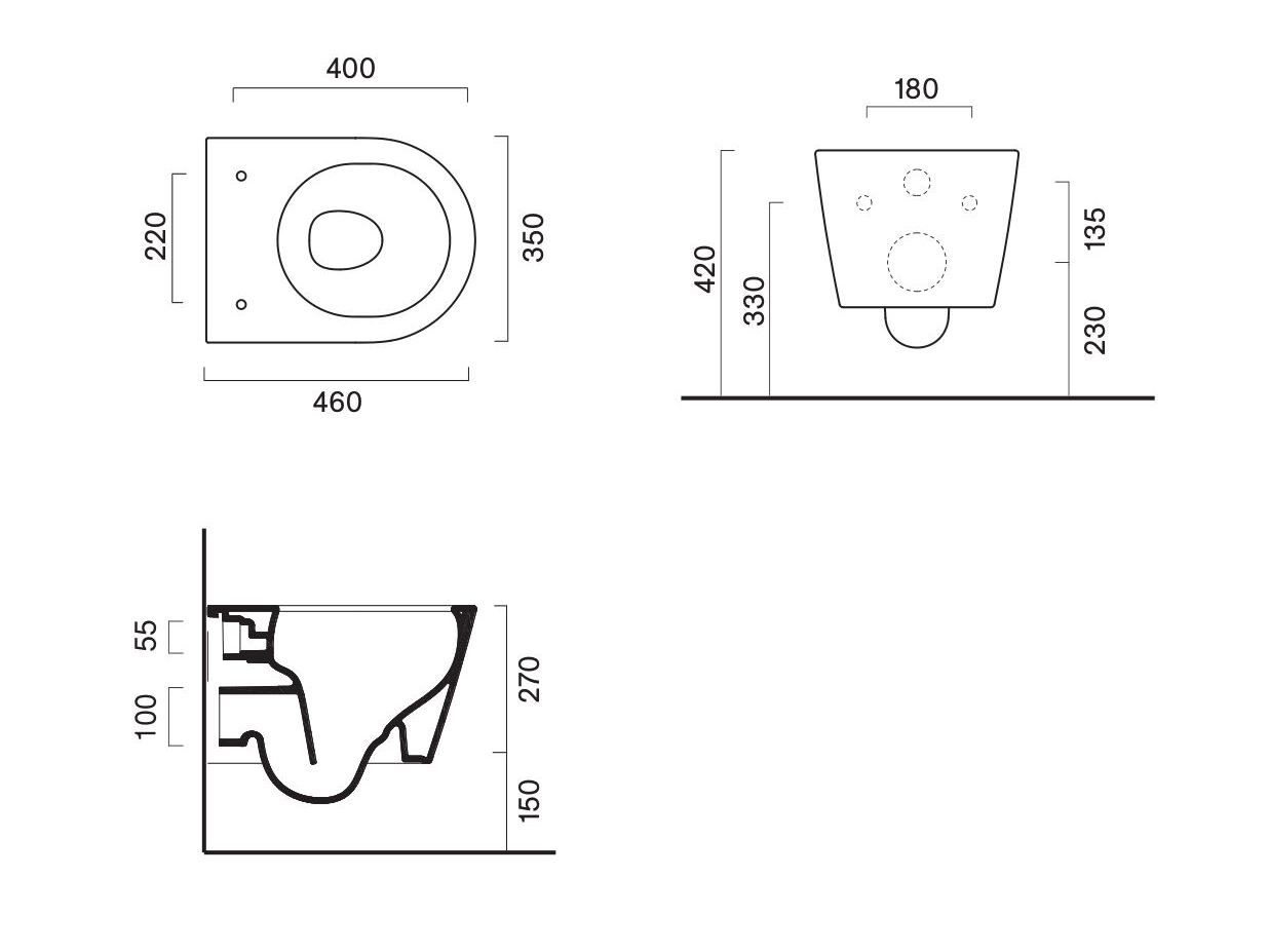 Подвесной туалет без бриды CERAMICA CATALANO ноль ARCH-00069666 - Вид №2