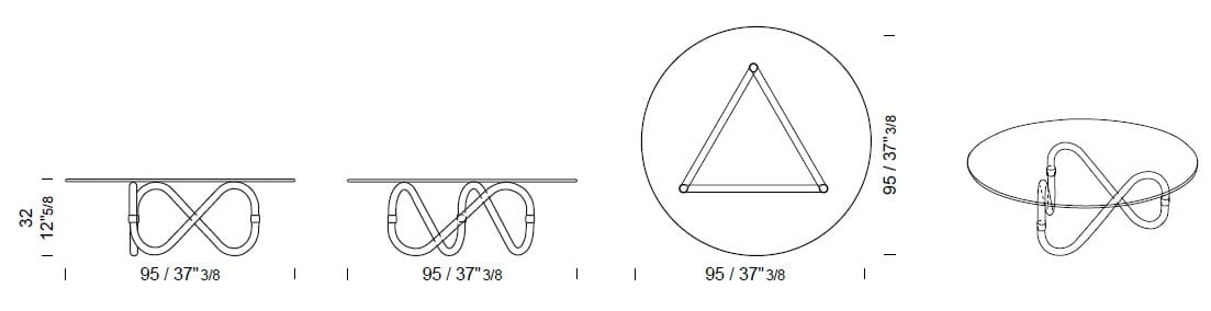 Круглый стеклянный журнальный столик Borzalino FLOW ARCH-00118094 - Вид №9