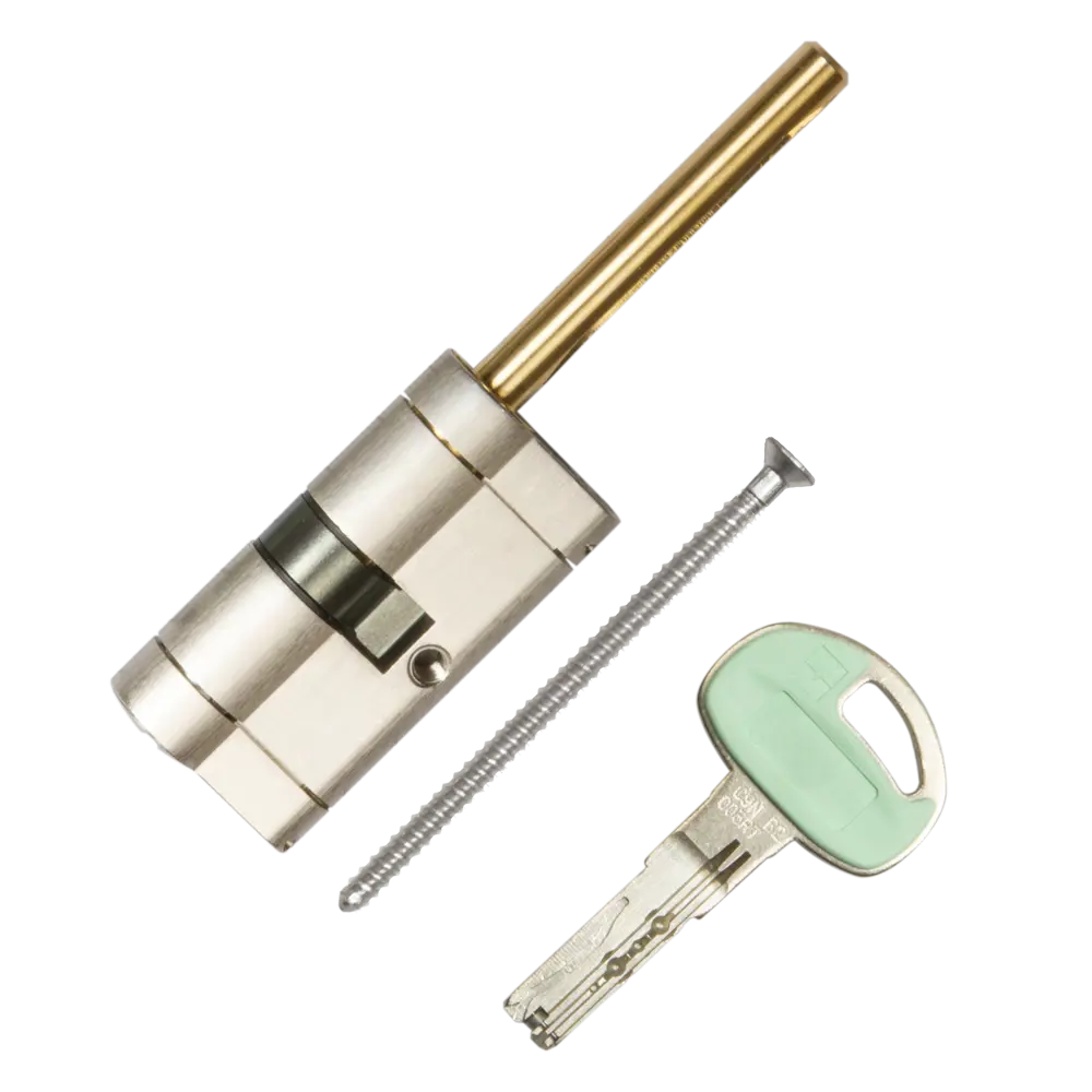 Цилиндр Mottura Champions 48 C48P513101C5, 46x10x26 мм, ключ/шток, цвет матовый никель, без вертушки STLM-2063370 - Вид №1