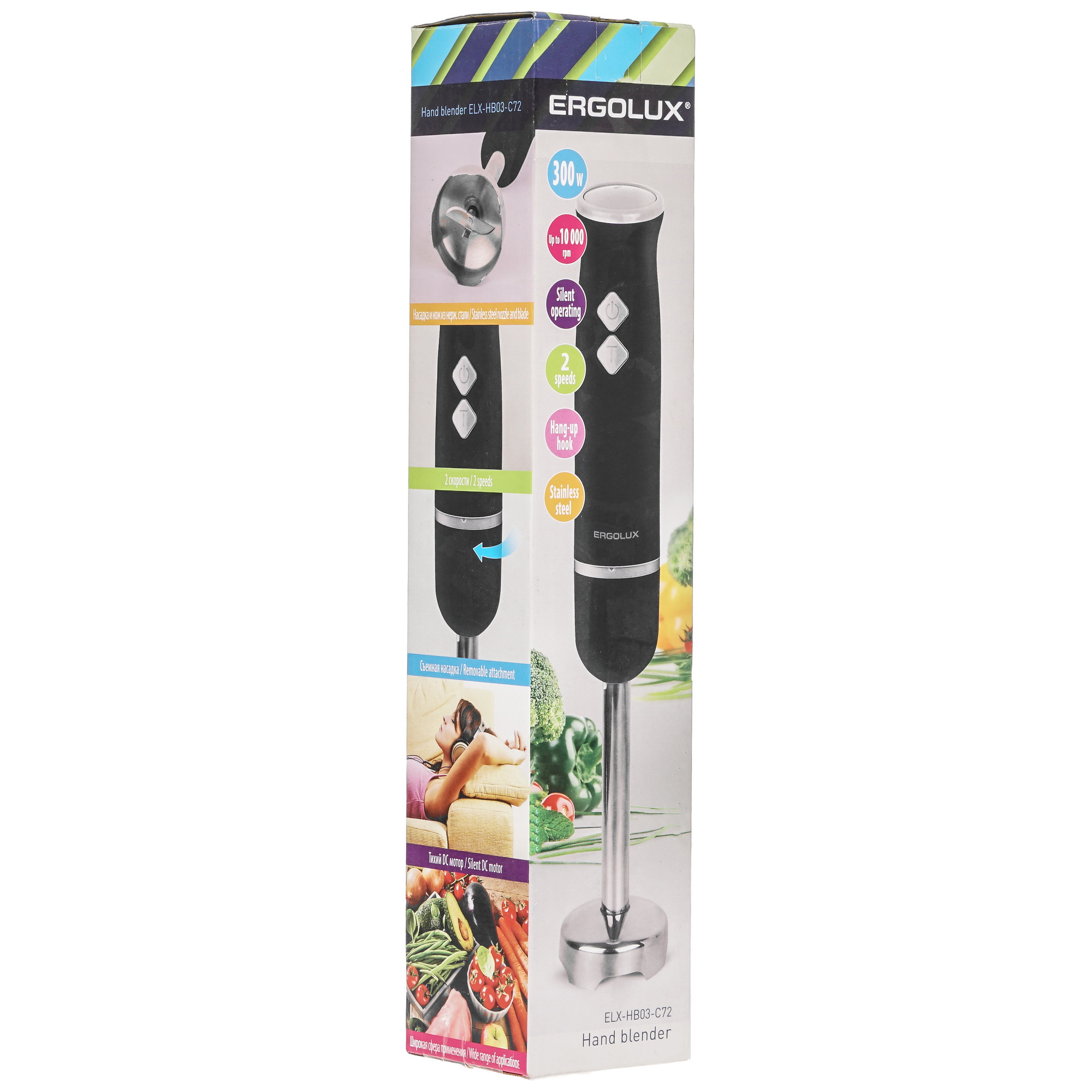 5368517 Блендер погружной ERGOLUX ELX-HB03-C72 черный STDN-0097247 - Вид №9