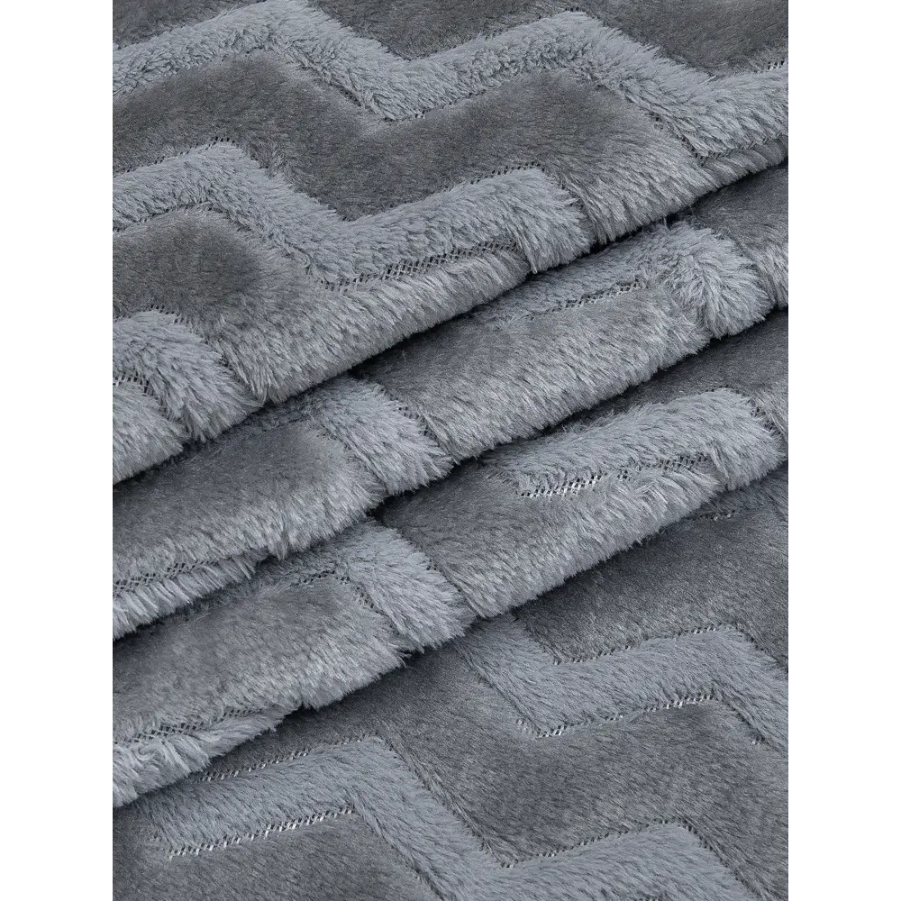 Плед Зигзаг 200x220 см фланель цвет серый TEXREPUBLIC STLM-2047154 - Вид №3