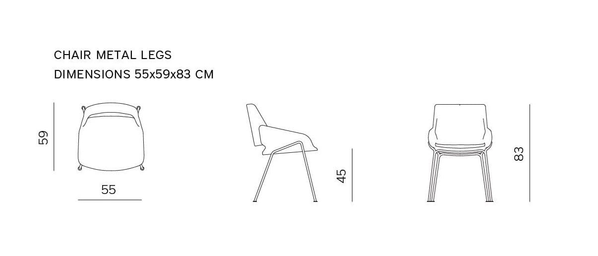 Мягкий стул из ткани prostoria Monk ARCH-00045853 - Вид №3