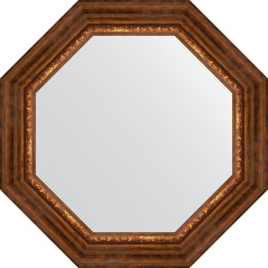 BY 3791 Зеркало в багетной раме - римская бронза 88 mm EVOFORM Octagon