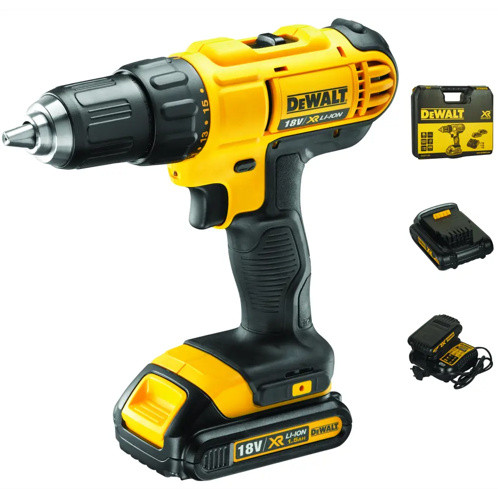 Дрель-шуруповерт аккумуляторная DeWalt DCD771S2, 18 В Li-ion 2х1.5 Ач STLM-2066953