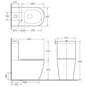 92067906 Унитаз-компакт SantiLine SL-5016 безободковый STLM-1357424