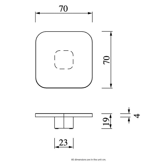 Квадратный стол из стали и хрусталя Classicon лук ARCH-00050978 - Вид №3
