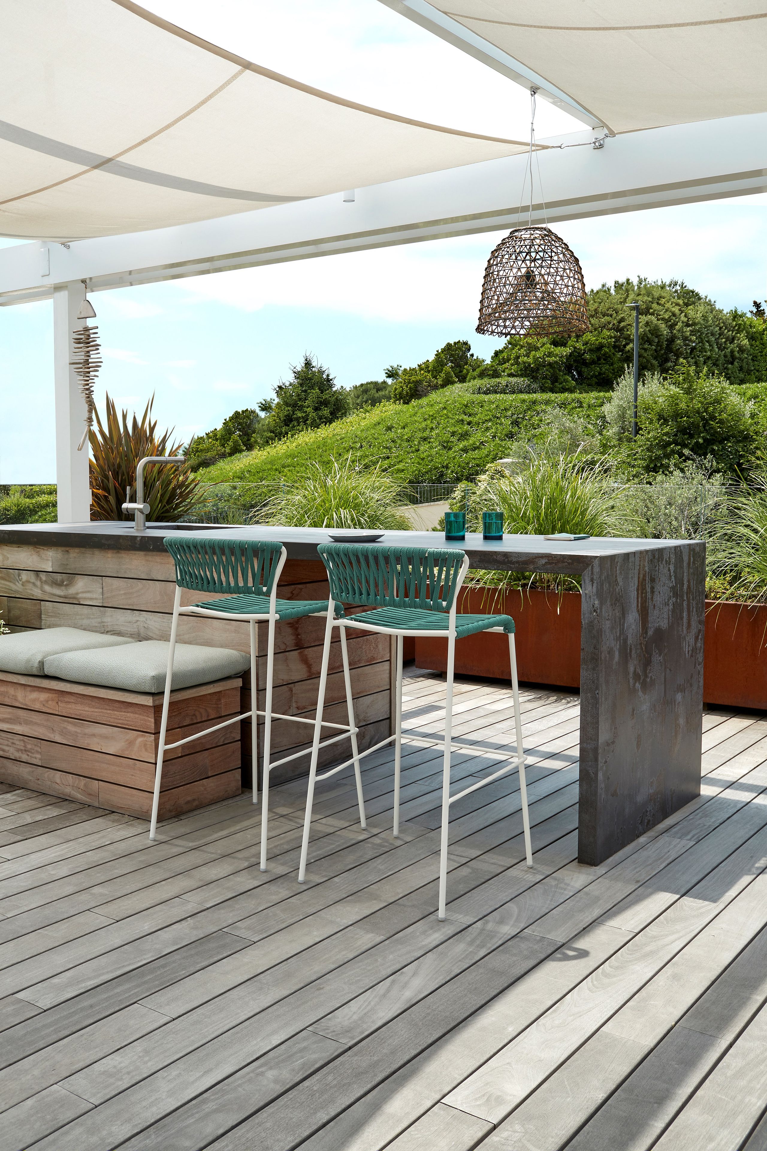 Открытый стальной стул и плетеный морской канат S-CAB Лиза ARCH-00009988 - Вид №5