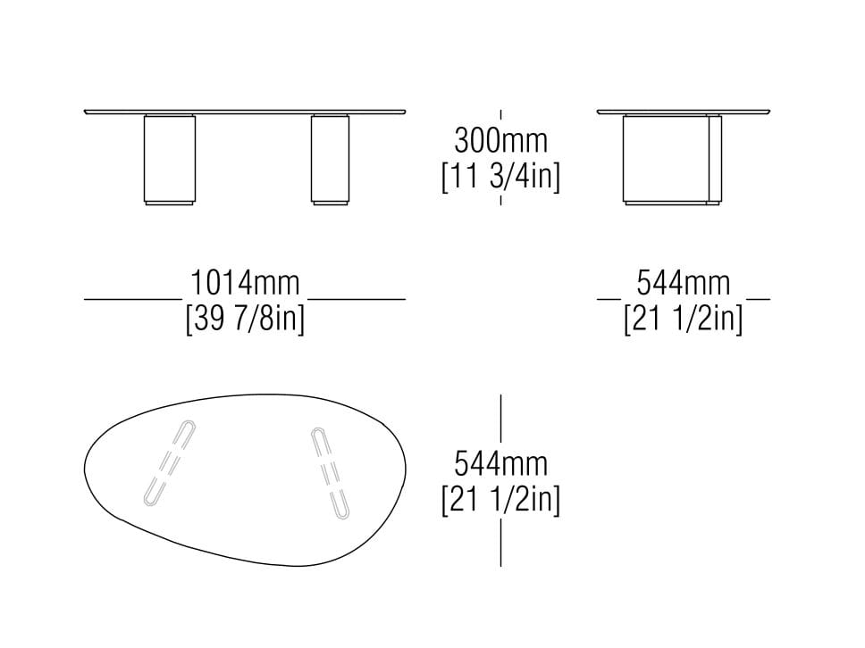 Низкий овальный журнальный столик из литого стекла MisuraEmme STOWE ARCH-00149182 - Вид №3