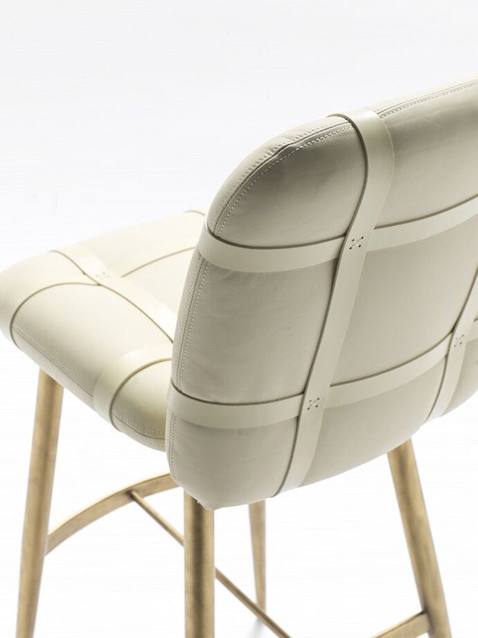 Высокий кожаный стул с подставкой для ног Fasem Avion ARCH-00130867 - Вид №3