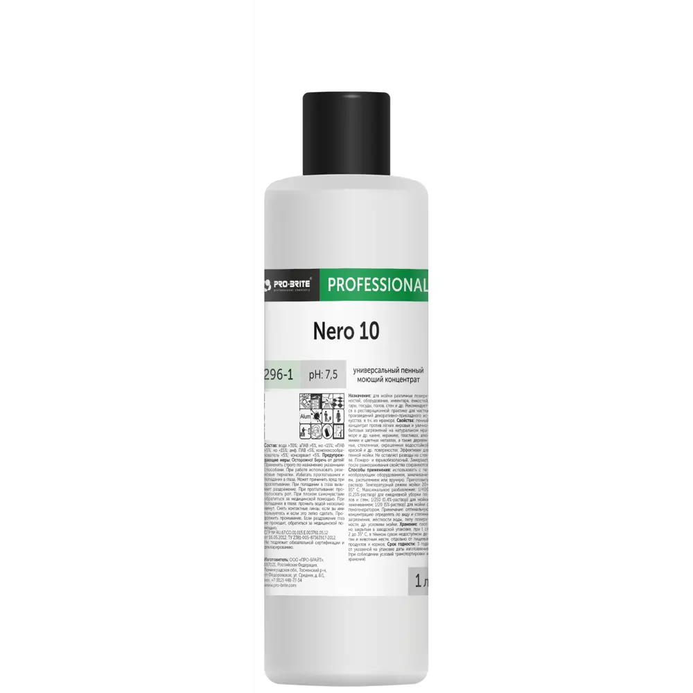 Моющий концентрат Nero 10 1л PRO-BRITE STLM-2108444