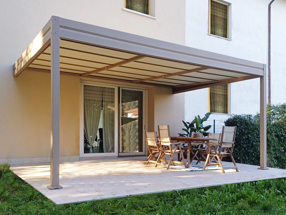 Индивидуальные настенные перголы с фиксированным брезентом из ПВХ L'Officina by Adami A1-A2-A5 ARCH-00012649