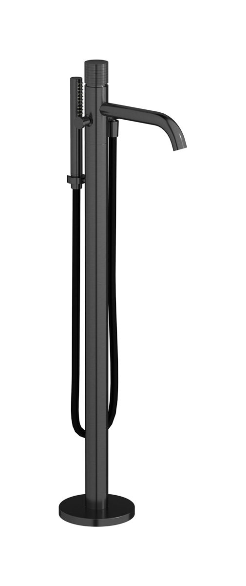 Напольный смесиель для ванны с встроенным душем. WE ARE IB ga399cs Brushed Black Chrome Gatsby