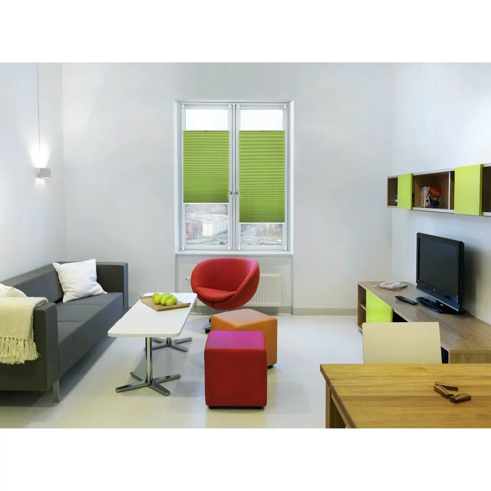 Плиссе с ручкой Шантунг 70х160 см текстиль цвет зелёный Santreyd STLM-2011217 - Вид №6