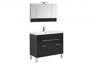 Комплект мебели для ванной Aquanet Верона NEW 100 черный (напольный 1 ящик 2 дверцы)