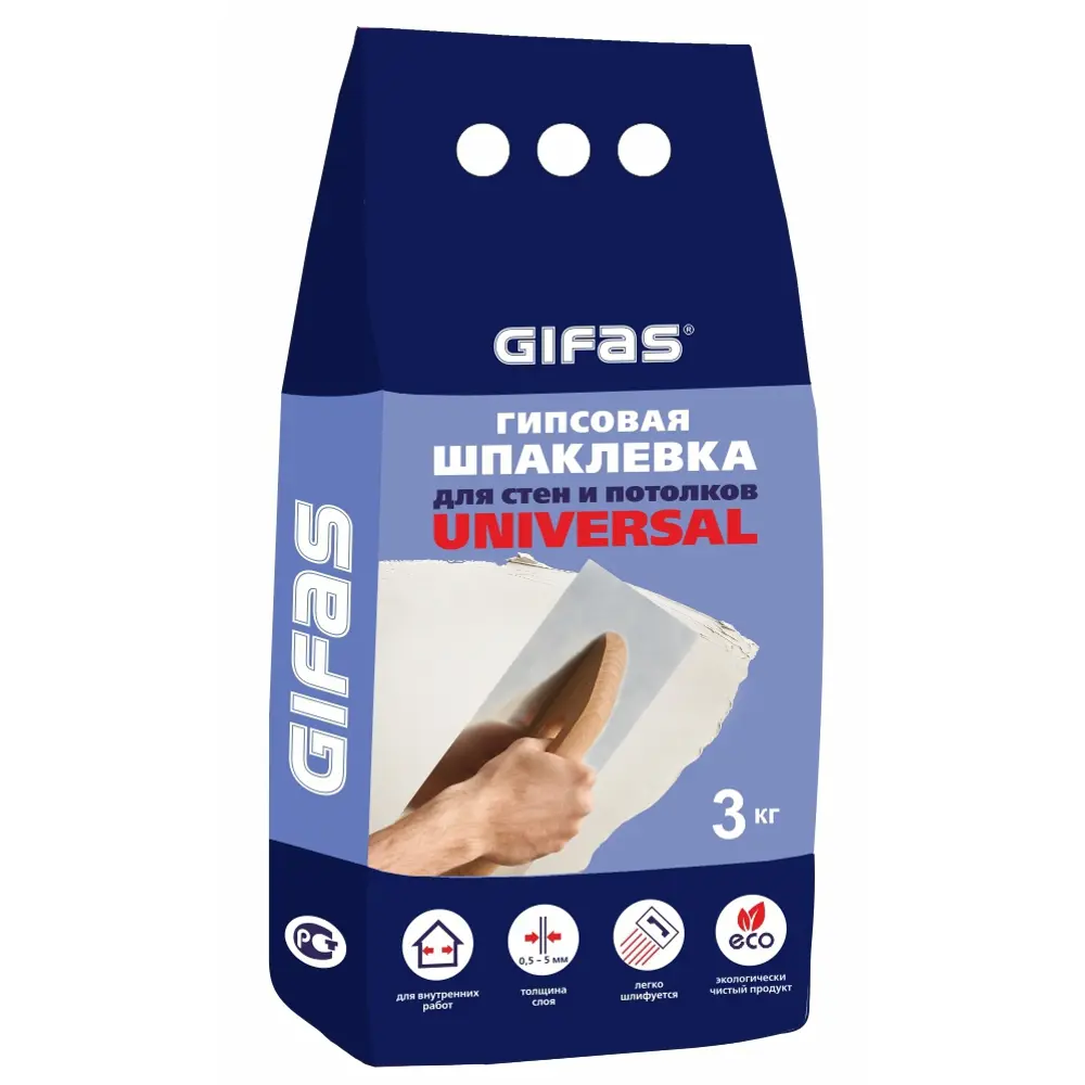 Шпаклевка гипсовая универсальная Gifas Universal 3 кг STLM-2200462