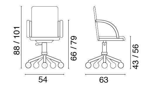 5-спицевое кожаное вращающееся офисное кресло Fasem Relaix ARCH-00011680 - Вид №4