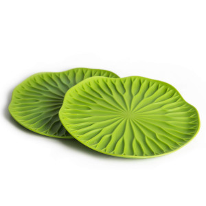 QL10165-GN Подставки под бокалы 2 шт lotus зеленый Qualy