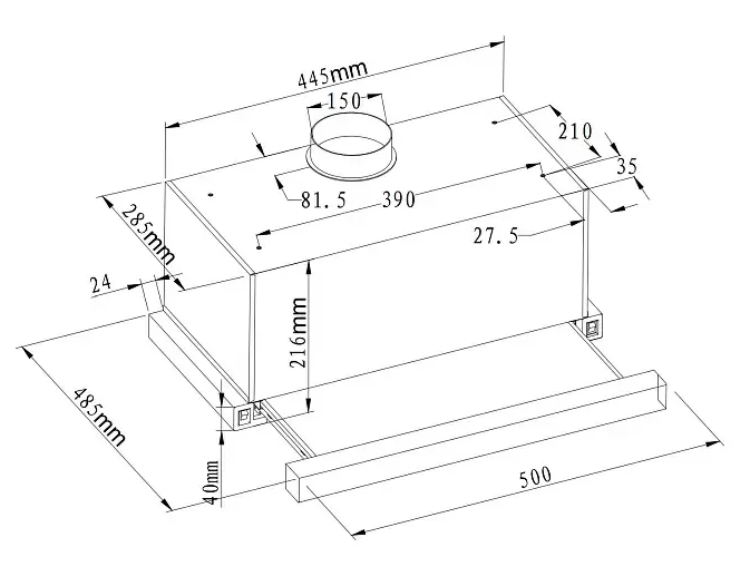 9152918 Вытяжка телескопическая Evelux TEL 50 X серый/серый STDN-0126599 - Вид №4