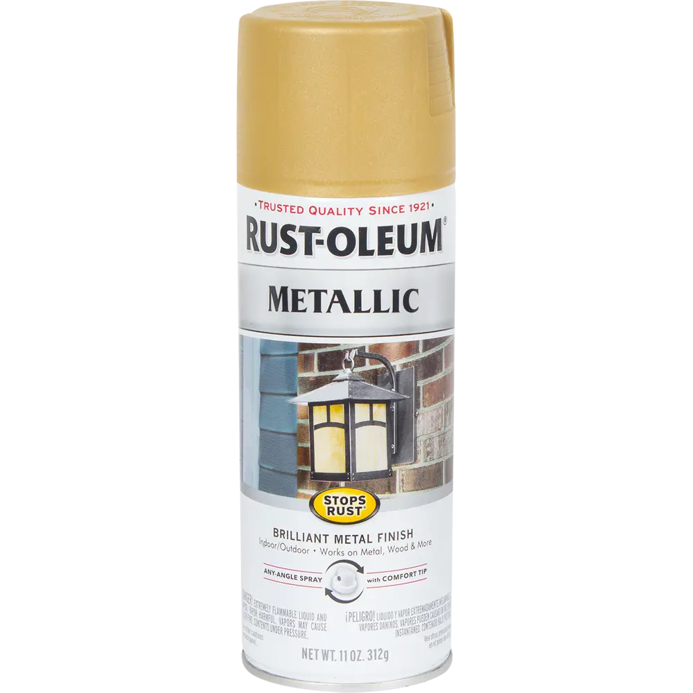 Краска аэрозольная по ржавчине цвет золотистый металлик 340 г RUST-OLEUM STLM-2084838
