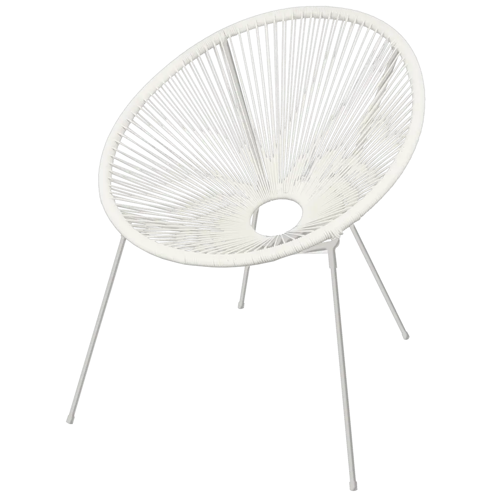 Стул садовый Акапулько 69x78.5x71.5 см сталь/искусственный ротанг белый Santreyd STLM-2078512 - Вид №1