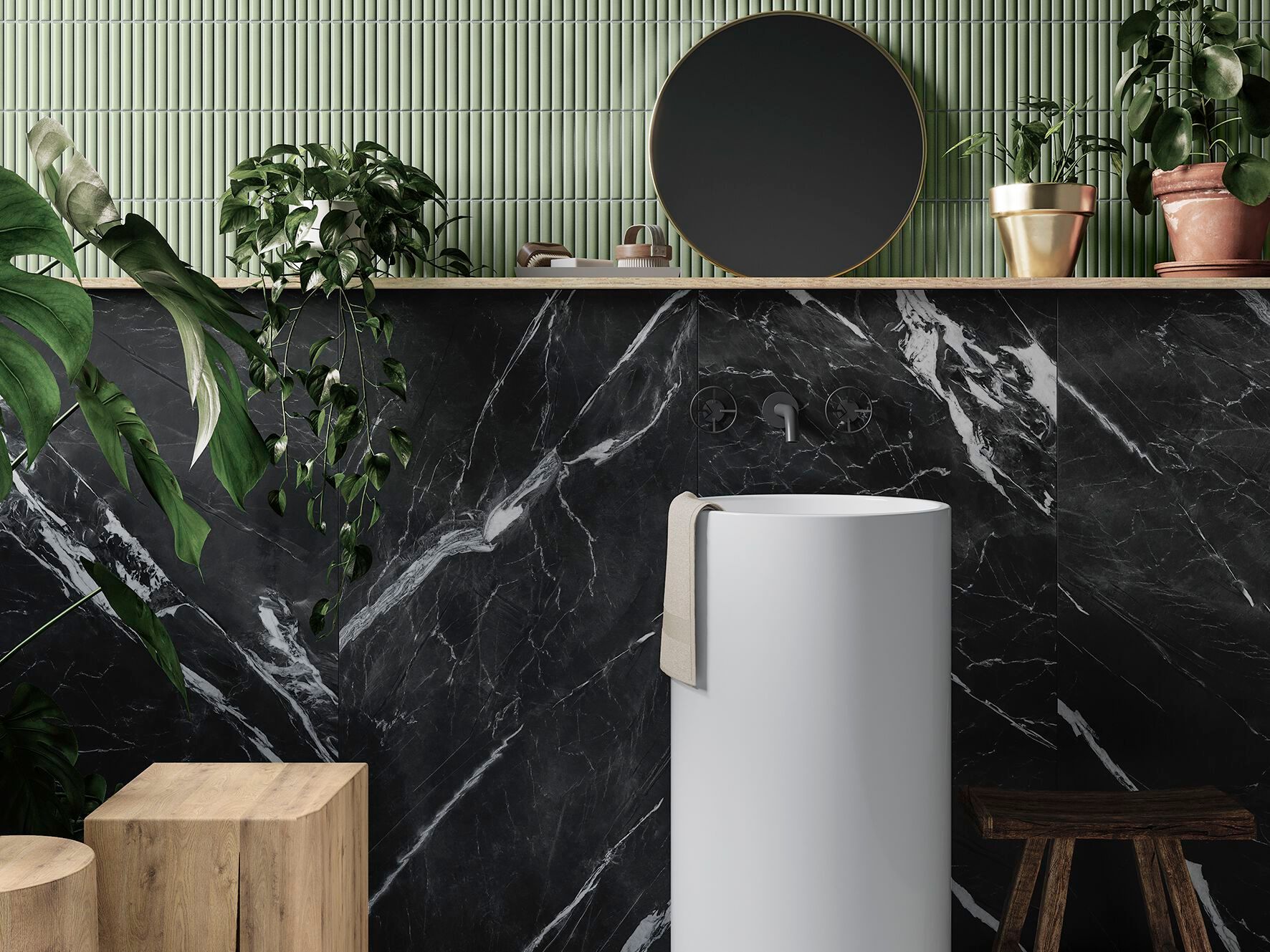 Мраморный эффект глазурованного керамогранита/напольного покрытия Gayafores MONTBLACK ARCH-00144933