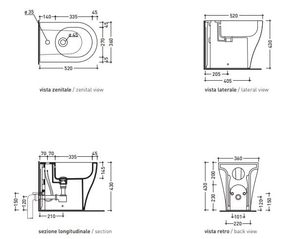 Напольное керамическое биде Ceramica Flaminia приложение ARCH-00108642 - Вид №3