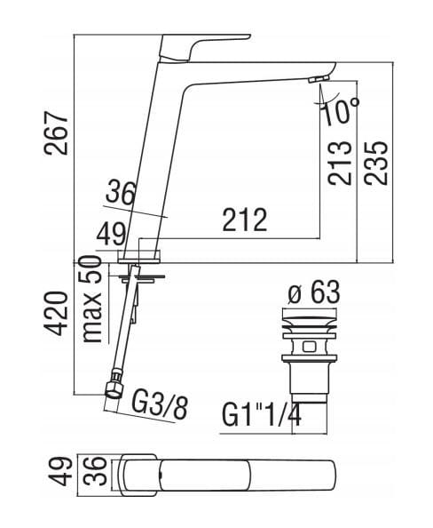 Однорычажный смеситель для раковины Nobili Acquaviva ARCH-00065590 - Вид №1