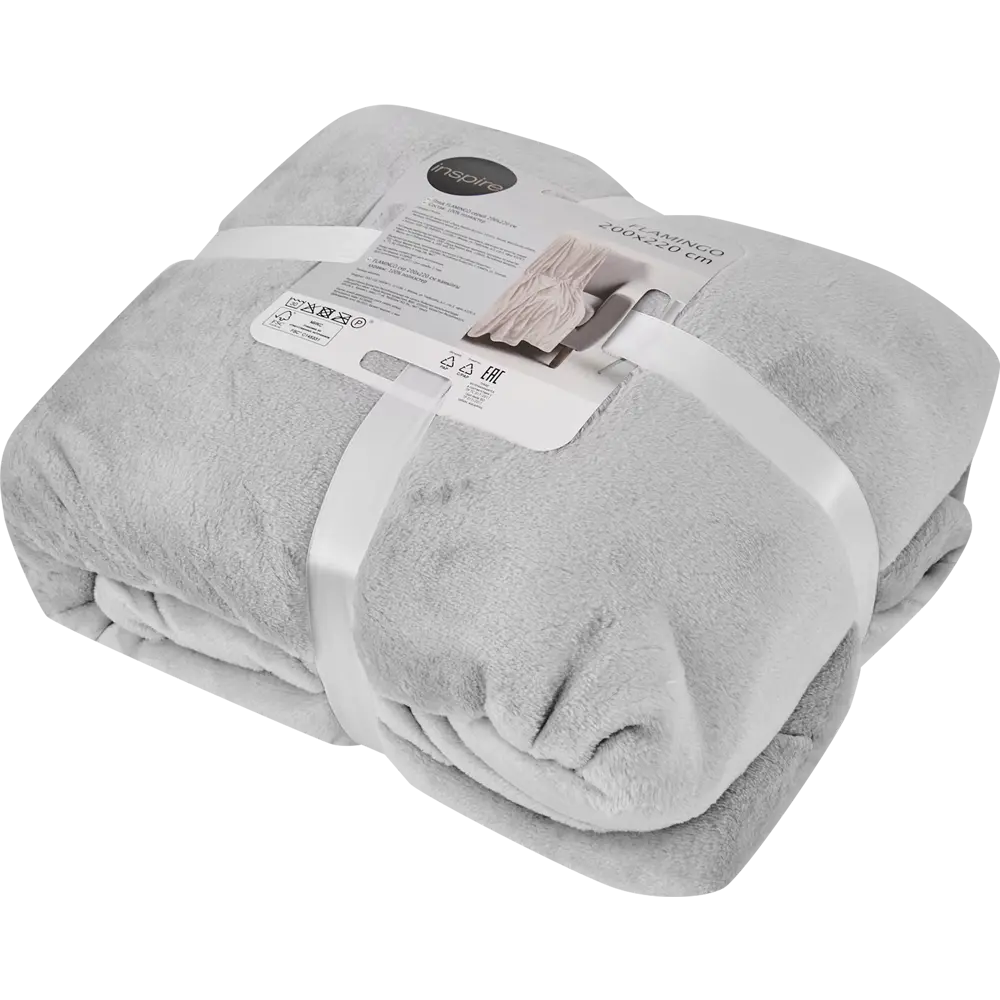 Плед Inspire Flamingo 200x220 см микрофибра цвет светло-серый STLM-2171886 - Вид №2