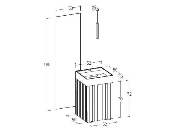 Деревянный одноместный напольный умывальник с дверцами LEGNOBAGNO Re-Stretch ARCH-00004997 - Вид №4