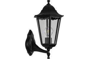 15594922 Садово-парковый светильник, шестигранный на стену вверх 100W E27 230V, черный 6201 11064 FERON Классика