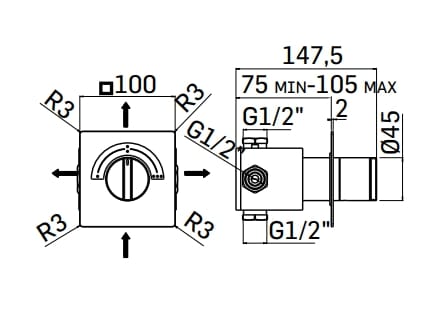 Трехходовой переключатель Mamoli Castiglioni ARCH-00009954 - Вид №2